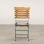 Chaise pliante de bistro à lattes en teck
