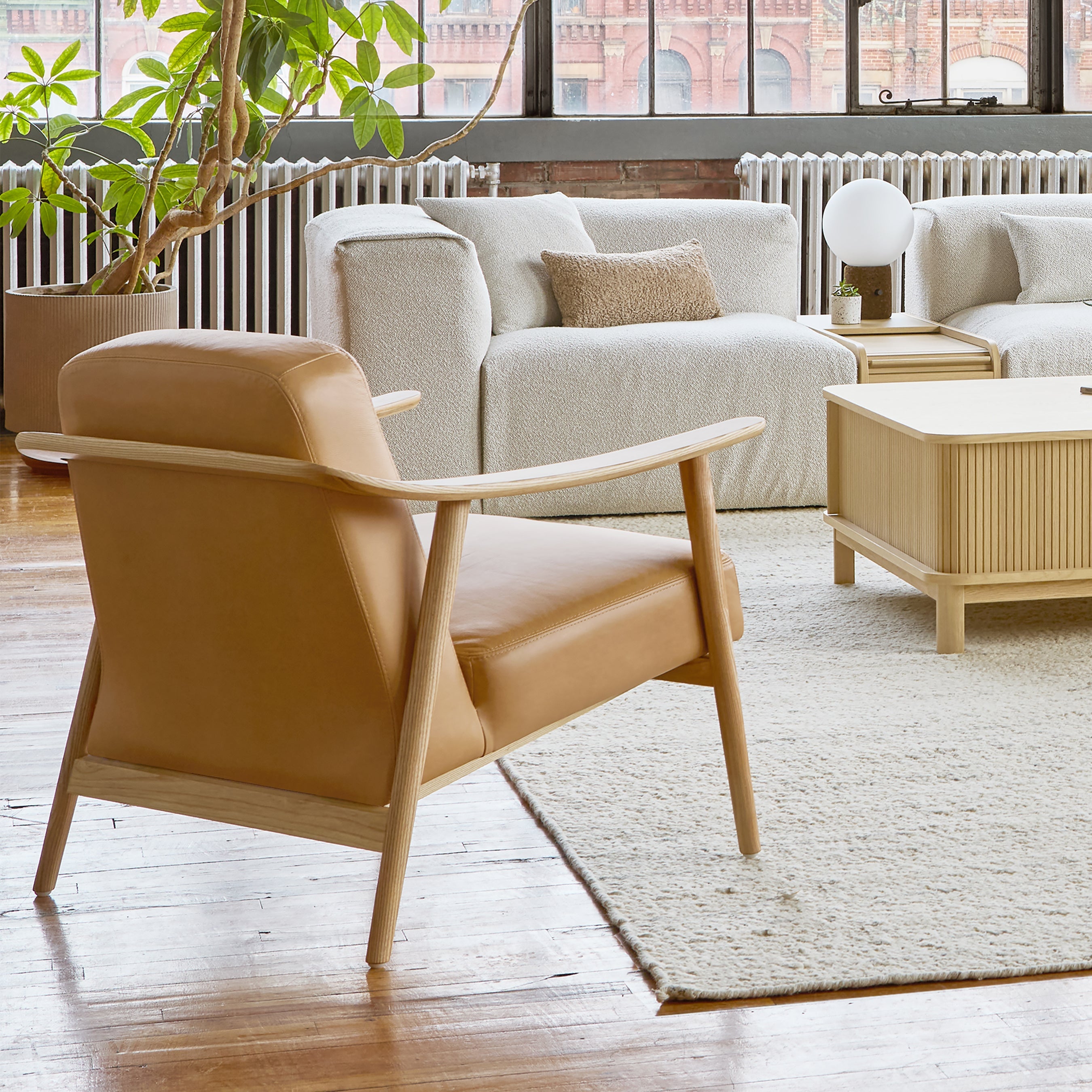 Fauteuil Baltic en cuir Canyon Whiskey