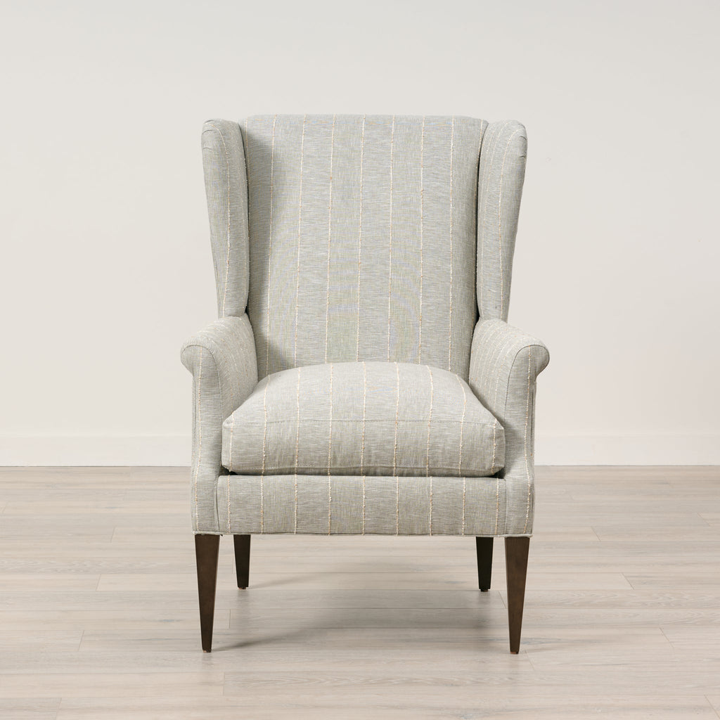 Chaise Heywood en rayures sauge naturelles à l'épreuve des enfants