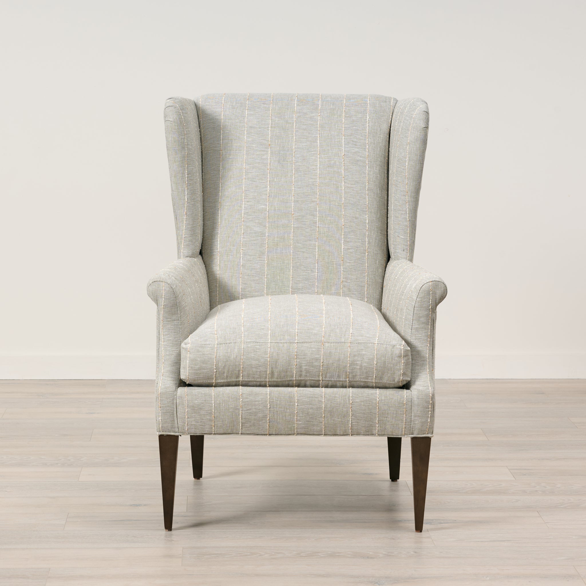 Chaise Heywood en rayures sauge naturelles à l'épreuve des enfants