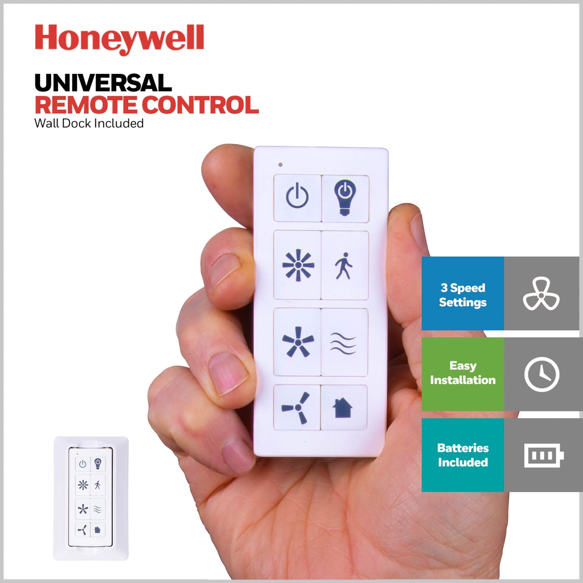 Ventilateur de plafond Honeywell Carmel 48 pouces avec lumière intégrée et télécommande