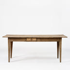 Table de ferme française ancienne du XIXe siècle avec finition blanchie