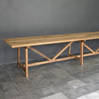 Table de salle à manger de ferme française en teck