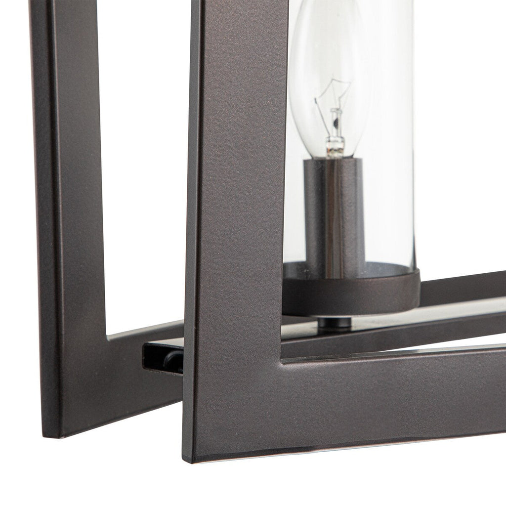 Suspension linéaire industrielle moderne du milieu du siècle à 5 lumières pour îlot de cuisine, lustre vintage rectangulaire en verre