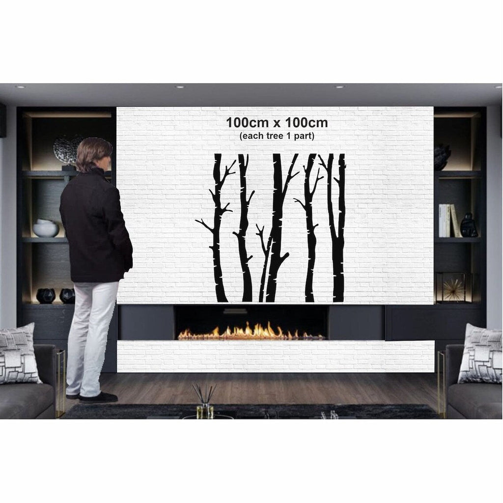 5 décorations murales en métal représentant des arbres séchés, pour la maison et l'extérieur.