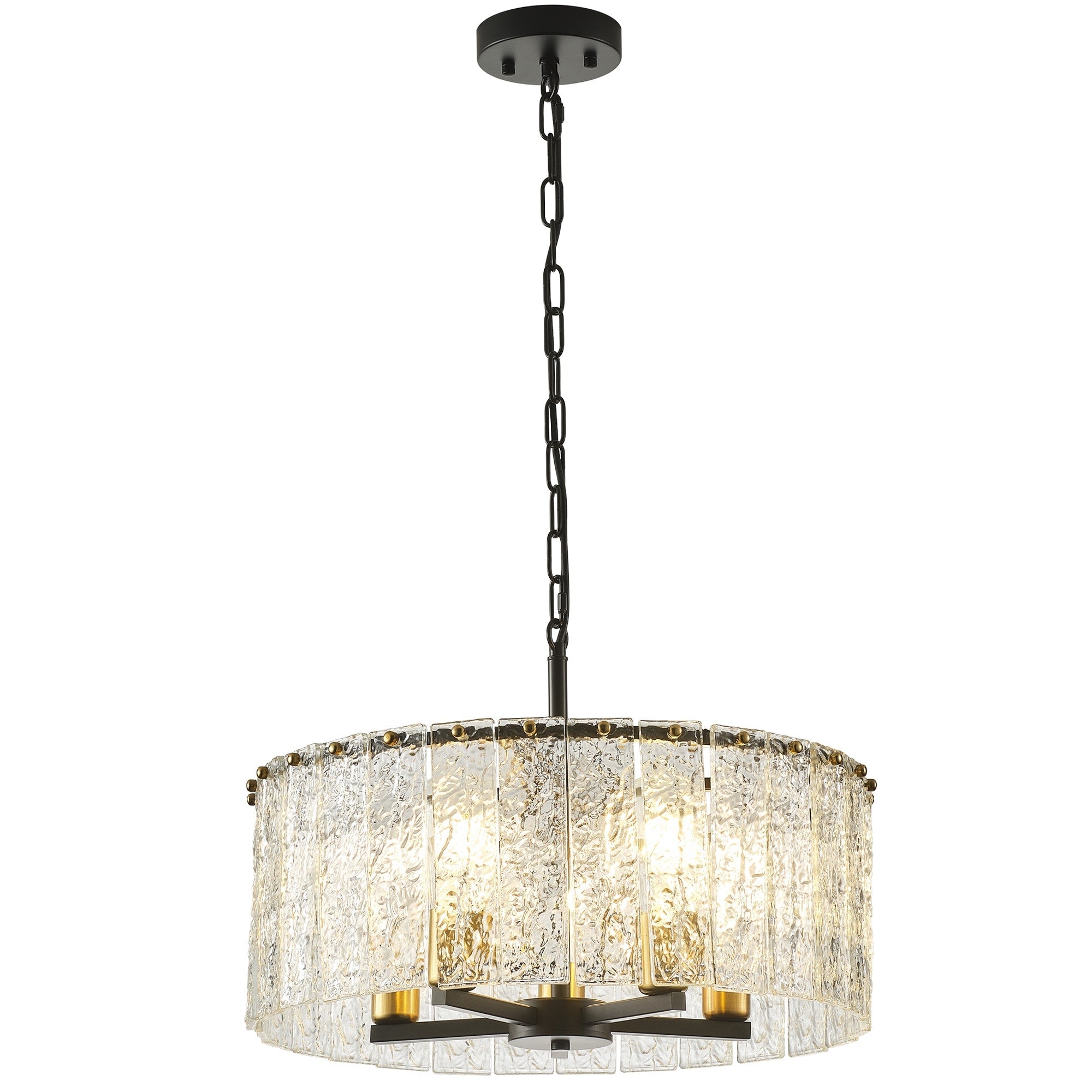 Lustre moderne rond à 5 lumières, style tambour, plafonnier semi-encastré classique, suspension pour îlot de cuisine ou salle à manger
