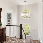 Lustre moderne rond à 5 lumières, style tambour, plafonnier semi-encastré classique, suspension pour îlot de cuisine ou salle à manger