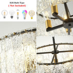 Lustre moderne rond à 5 lumières, style tambour, plafonnier semi-encastré classique, suspension pour îlot de cuisine ou salle à manger