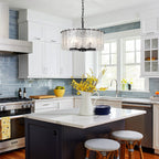 Lustre moderne rond à 5 lumières, style tambour, plafonnier semi-encastré classique, suspension pour îlot de cuisine ou salle à manger