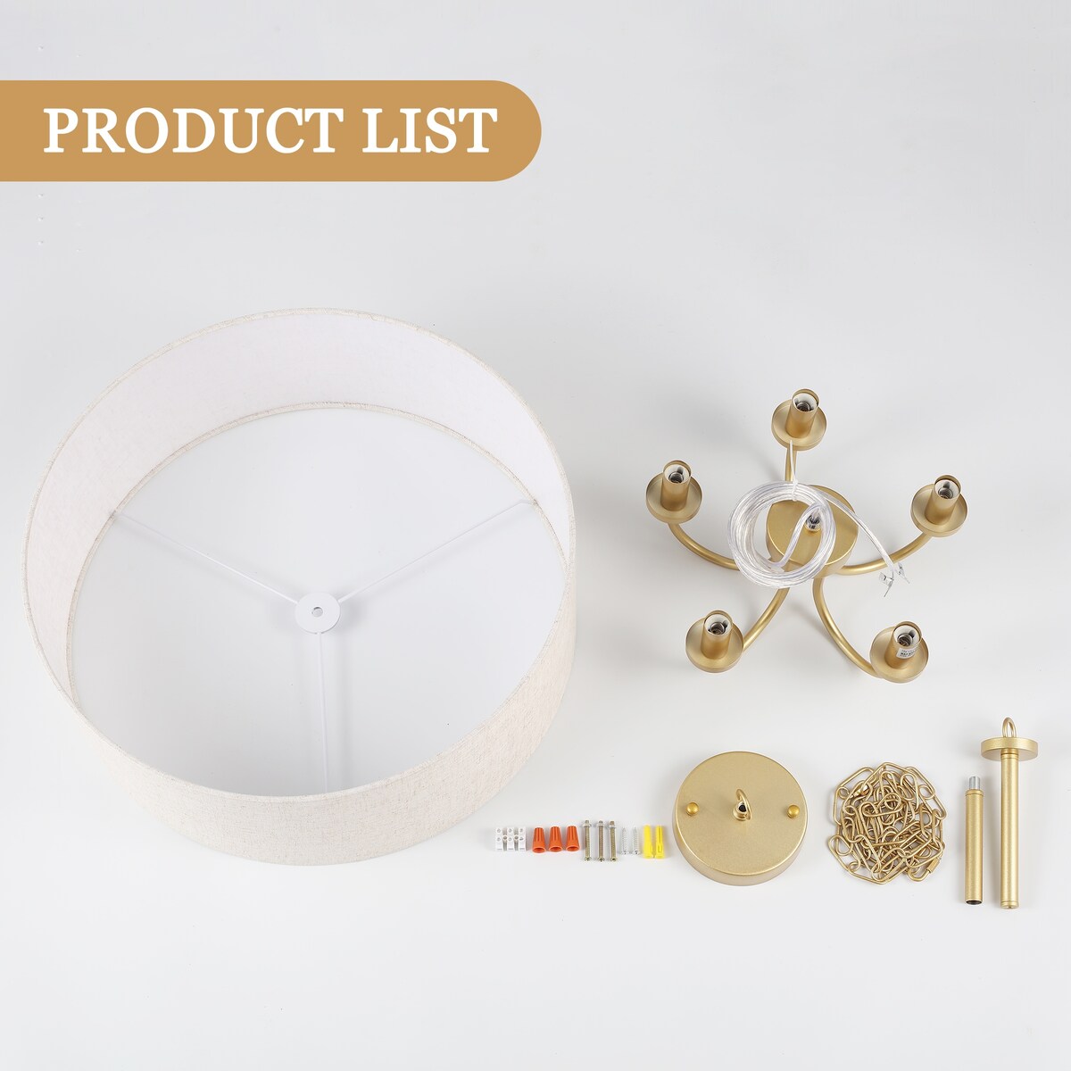 Plafonnier semi-encastré moderne à 5 lumières pour salle à manger, chambres et salon - Non applicable