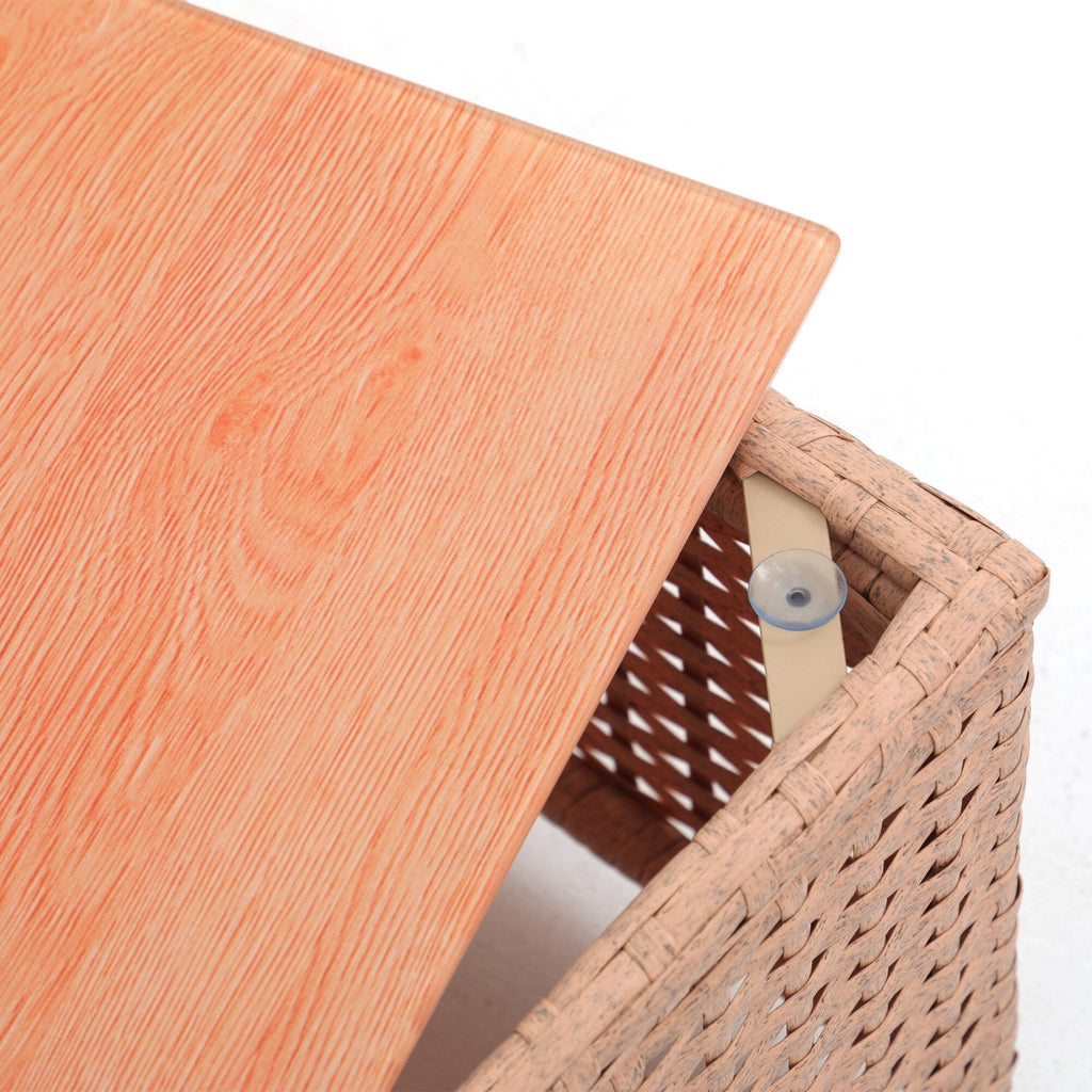 Ensemble de canapé d'angle d'extérieur en résine tressée 5 pièces avec coussins