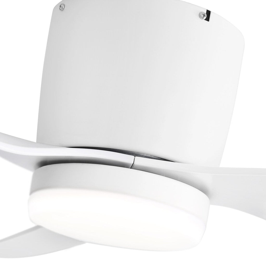 Ventilateur de plafond encastré noir/blanc de 52 pouces avec télécommande et éclairage LED (3 pales)