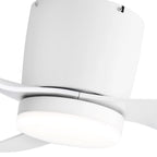 Ventilateur de plafond encastré noir/blanc de 52 pouces avec télécommande et éclairage LED (3 pales)