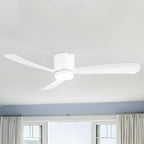 Ventilateur de plafond encastré noir/blanc de 52 pouces avec télécommande et éclairage LED (3 pales)