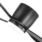 Ventilateur de plafond encastré noir/blanc de 52 pouces avec télécommande et éclairage LED (3 pales)