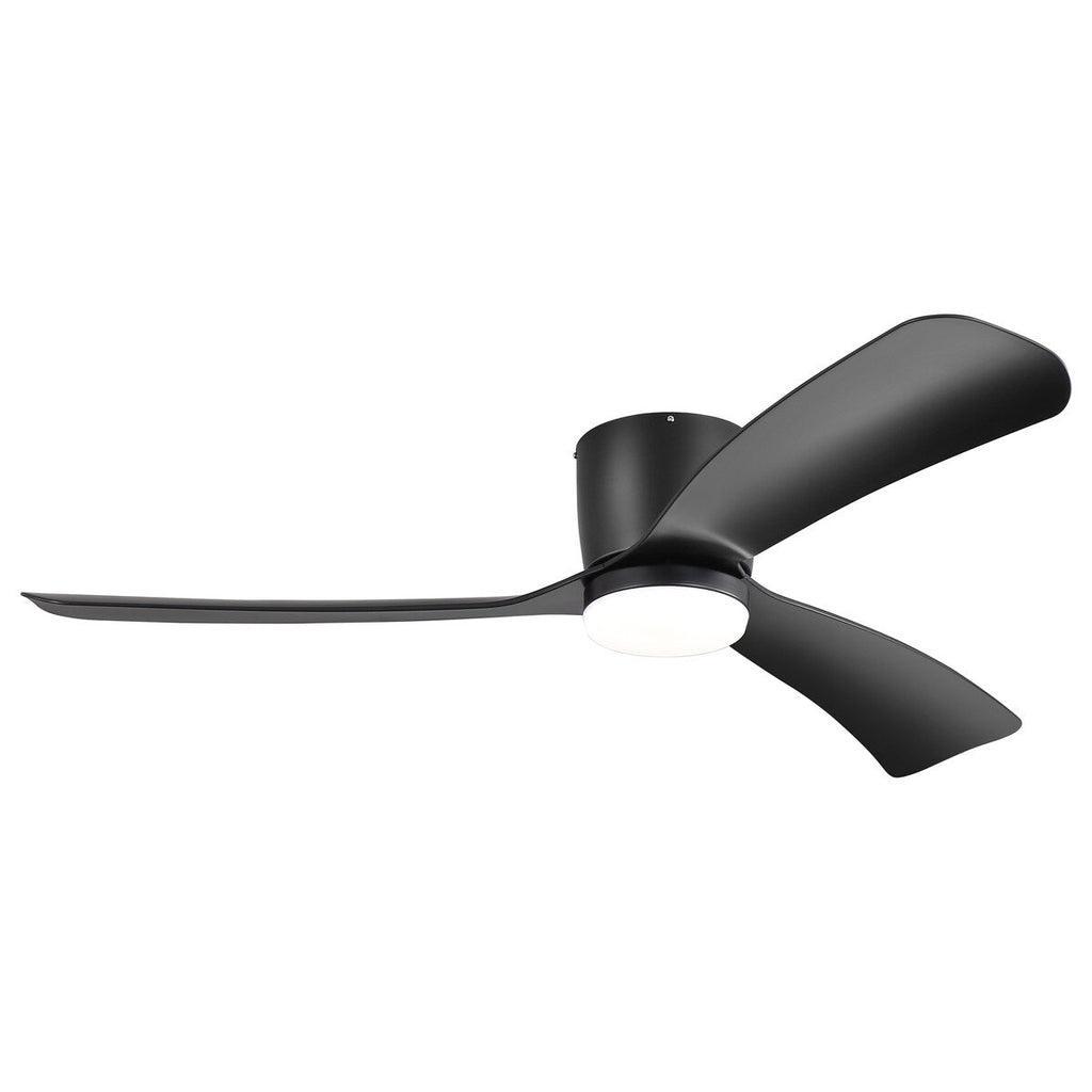 Ventilateur de plafond encastré noir/blanc de 52 pouces avec télécommande et éclairage LED (3 pales)
