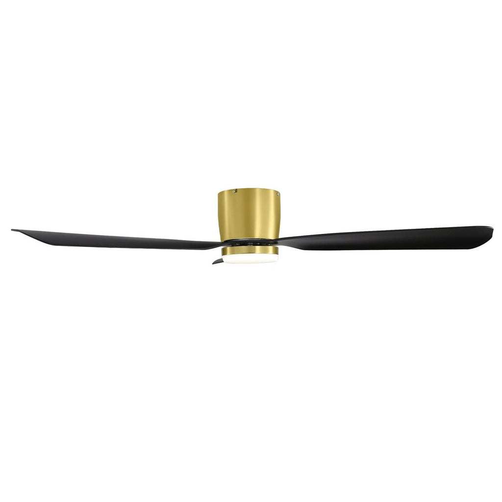 Ventilateur de plafond encastré noir/blanc de 52 pouces avec télécommande et éclairage LED (3 pales)