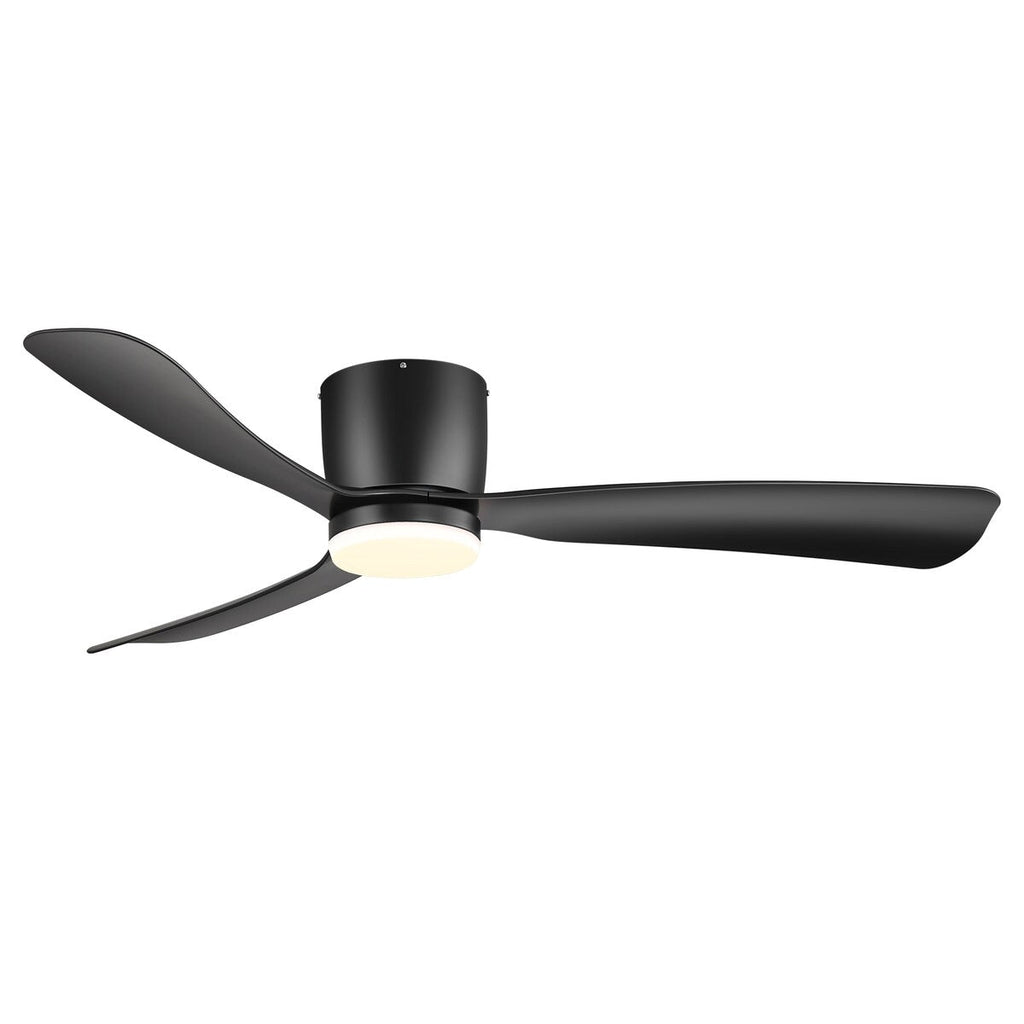 Ventilateur de plafond encastré noir/blanc de 52 pouces avec télécommande et éclairage LED (3 pales)