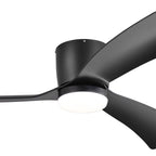 Ventilateur de plafond encastré noir/blanc de 52 pouces avec télécommande et éclairage LED (3 pales)