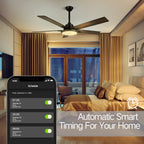 52 Ventilateurs de plafond modernes avec éclairage et télécommande, LED à intensité variable