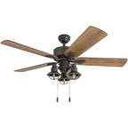 Ventilateur de plafond LED style ferme 52 pouces Prominence Home Sivan Bronze avec télécommande