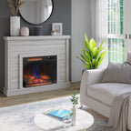 Manteau de cheminée mural en lambris de 52 pouces avec insert de cheminée 3D