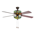 Ventilateur de plafond Copper Grove Guasipati 52 pouces style Tiffany Magna Carta - 52 po L x 52 po l x 16,5 po
