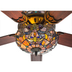 Ventilateur de plafond Copper Grove Guasipati 52 pouces style Tiffany Magna Carta - 52 po L x 52 po l x 16,5 po