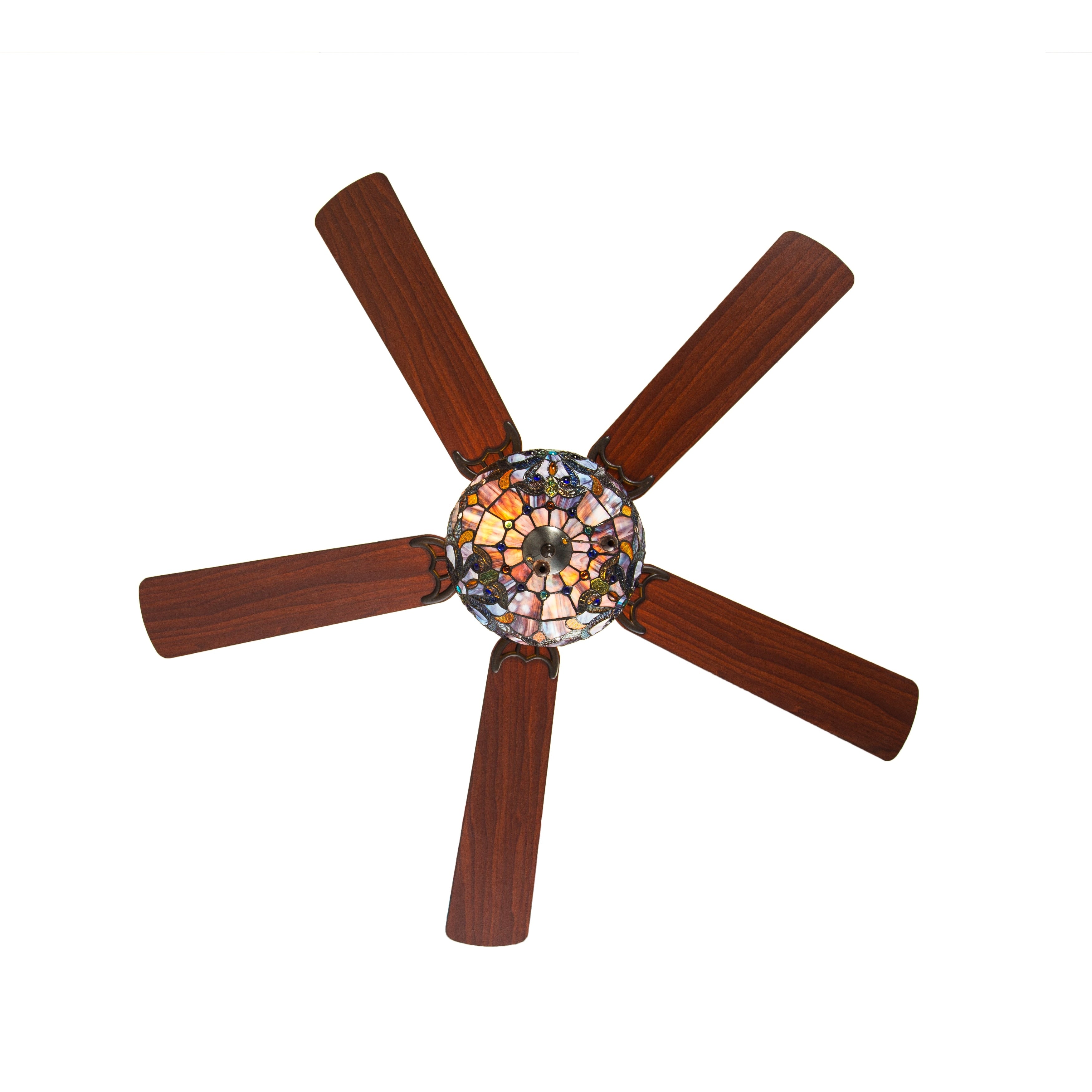 Ventilateur de plafond Copper Grove Guasipati 52 pouces style Tiffany Magna Carta - 52 po L x 52 po l x 16,5 po