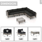 6 - Person Outdoor Sectional Seating Group with Cushions