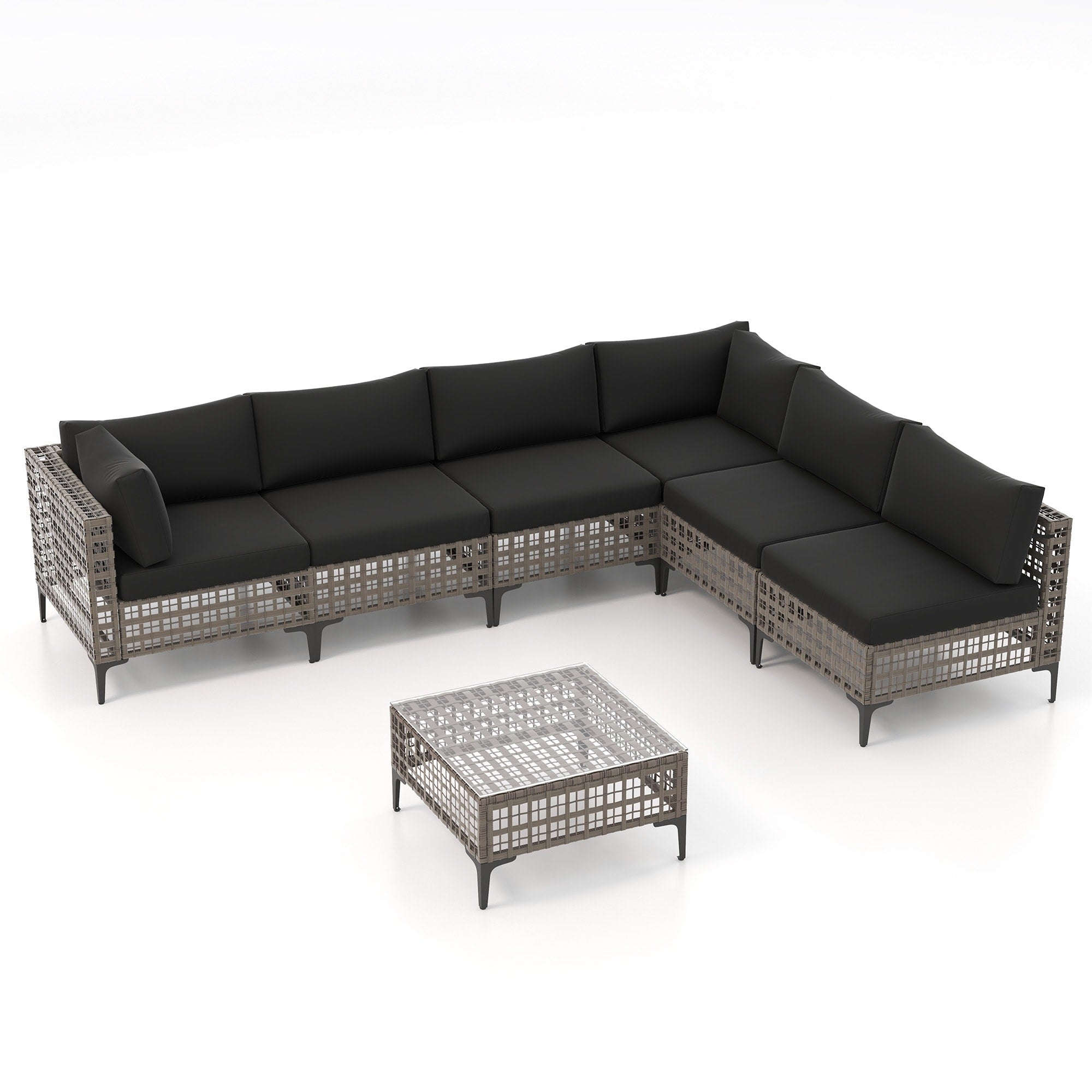 6 - Person Outdoor Sectional Seating Group with Cushions