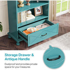 Bibliothèque à 6 étagères avec tiroir, étagère de 71 livres pour salon