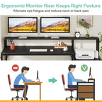 Bureau d'ordinateur 63 avec support pour écran, bureau ergonomique pour bureau à domicile avec tiroirs et classeur