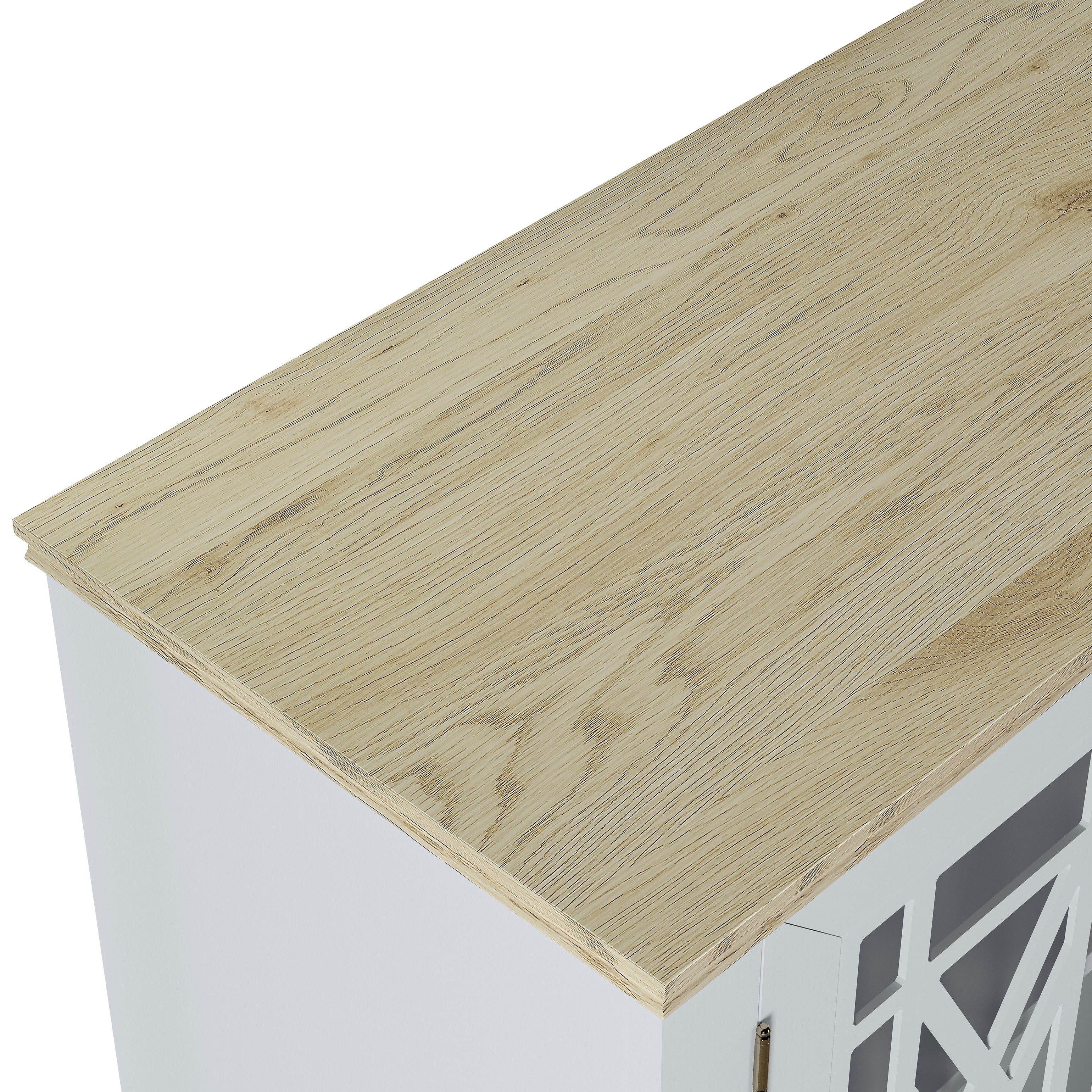 Buffet/meuble d'appoint de cuisine en bois de style vintage - Largeur : 63 pouces