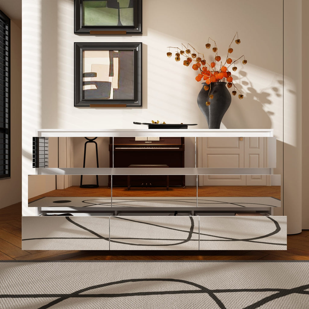 Commode d'appoint 63W à 9 tiroirs pour salon ou chambre