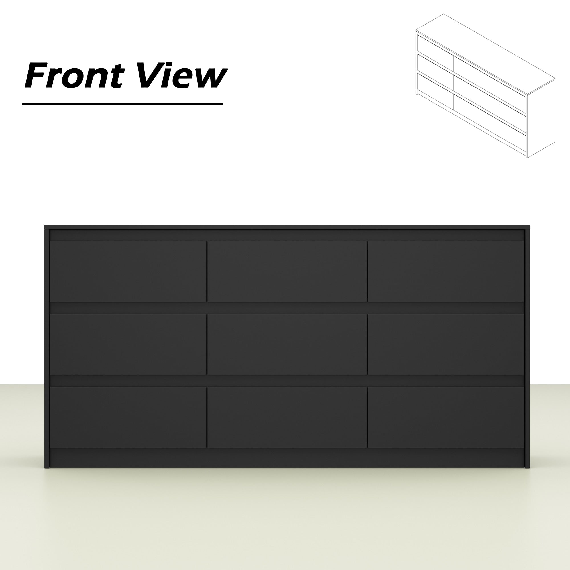 Commode d'appoint 63W à 9 tiroirs pour salon ou chambre