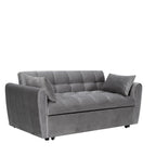 64.96 Velvet 3-in-1 Convertible Sofa Bed with Adjustable Back, Storage Pocket, and 500lb Weight Capacity