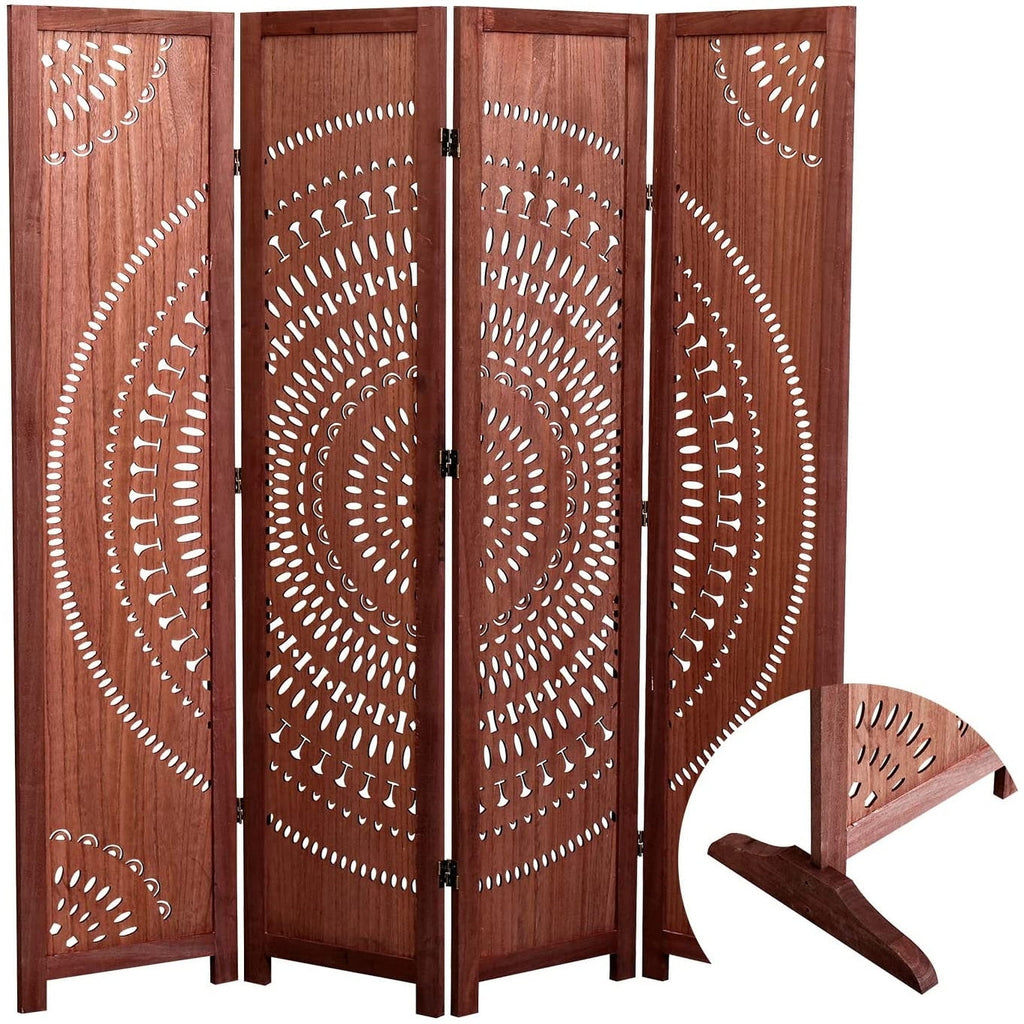 Paravent pliant en bois massif de 65 pouces de haut