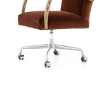Chaise de bureau Bryson en velours auburn brûlé