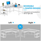 L Shaped Desk with Monitor Shelf, Reversible Corner Computer Desk for Office Home 69