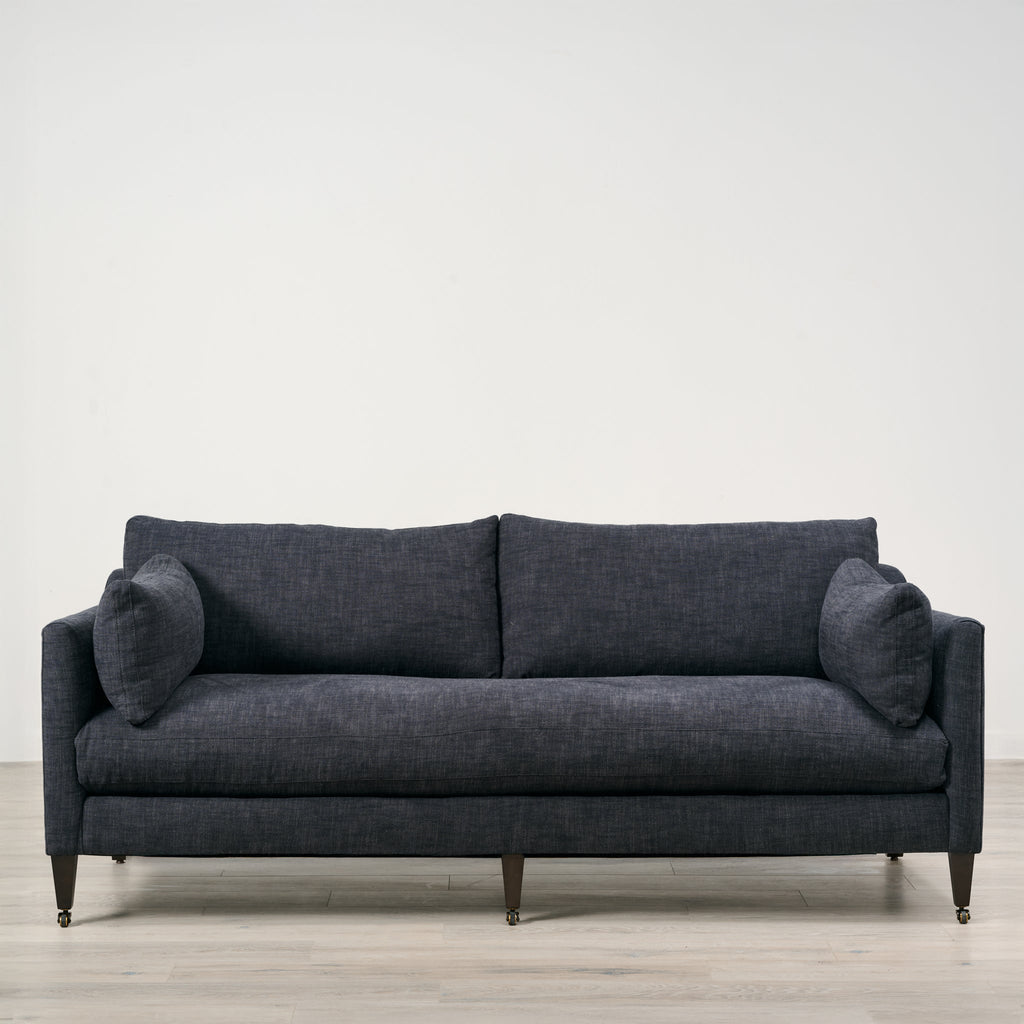 Canapé Holloway revêtu de tissu noir délavé lavable (90)