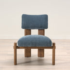 Fauteuil d'appoint Cassius en tissu épais bleu nuit