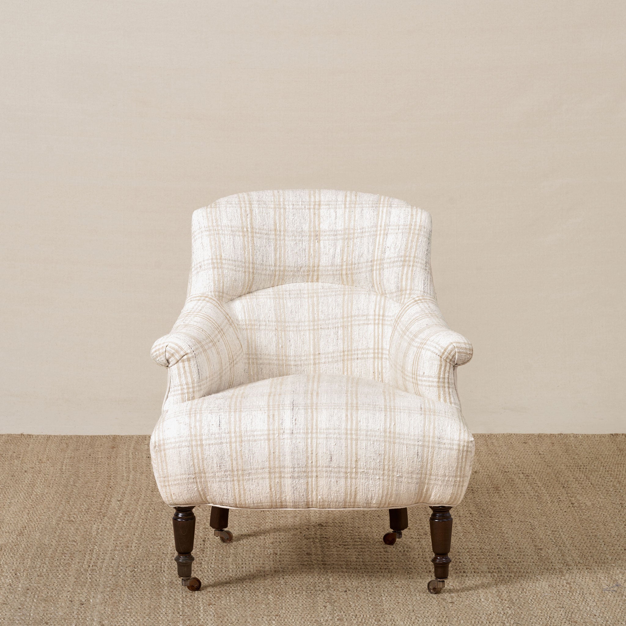 Fauteuil Tulipe en tissu de chanvre unique en son genre, signé John Derian