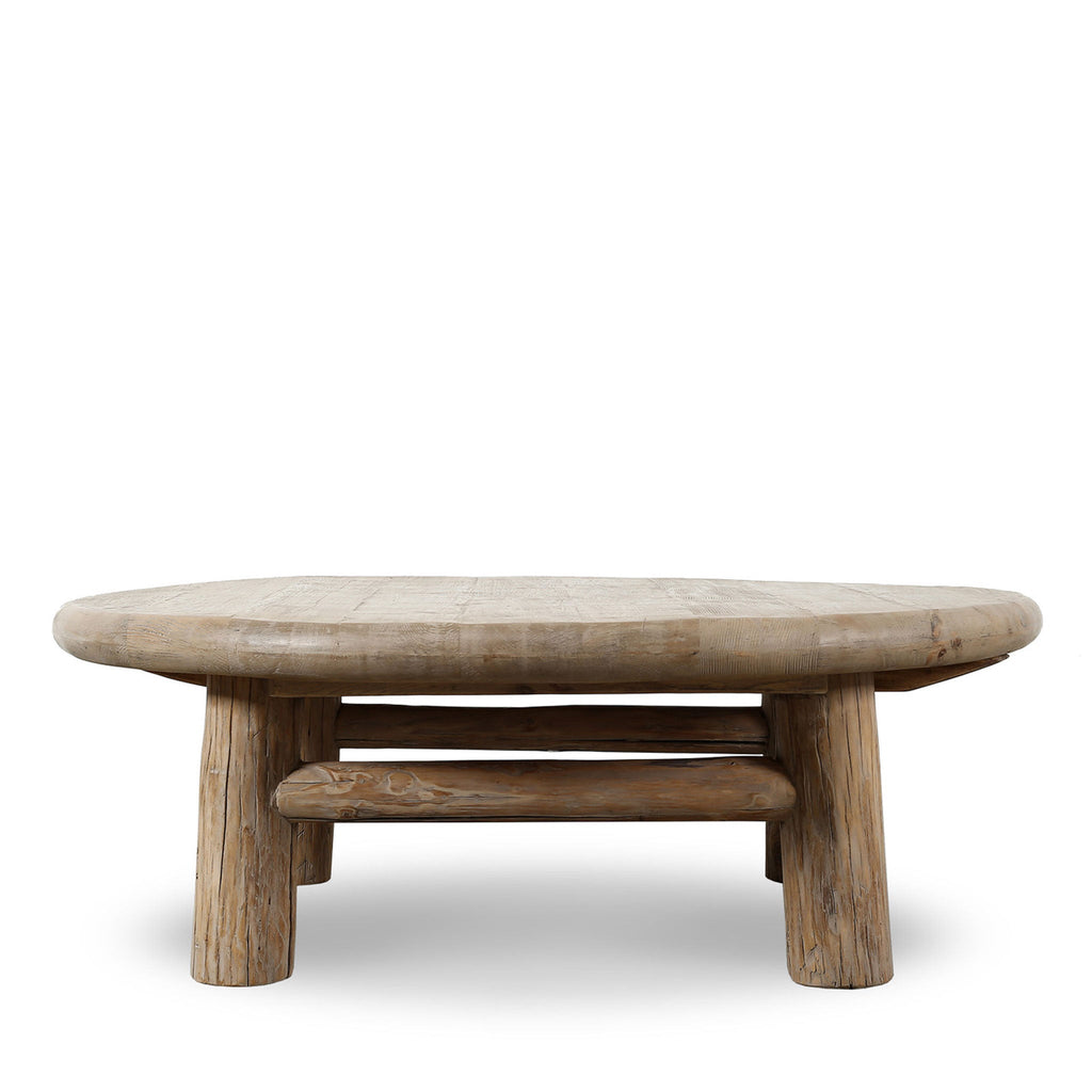 Table basse ronde Emy, aspect naturel vieilli