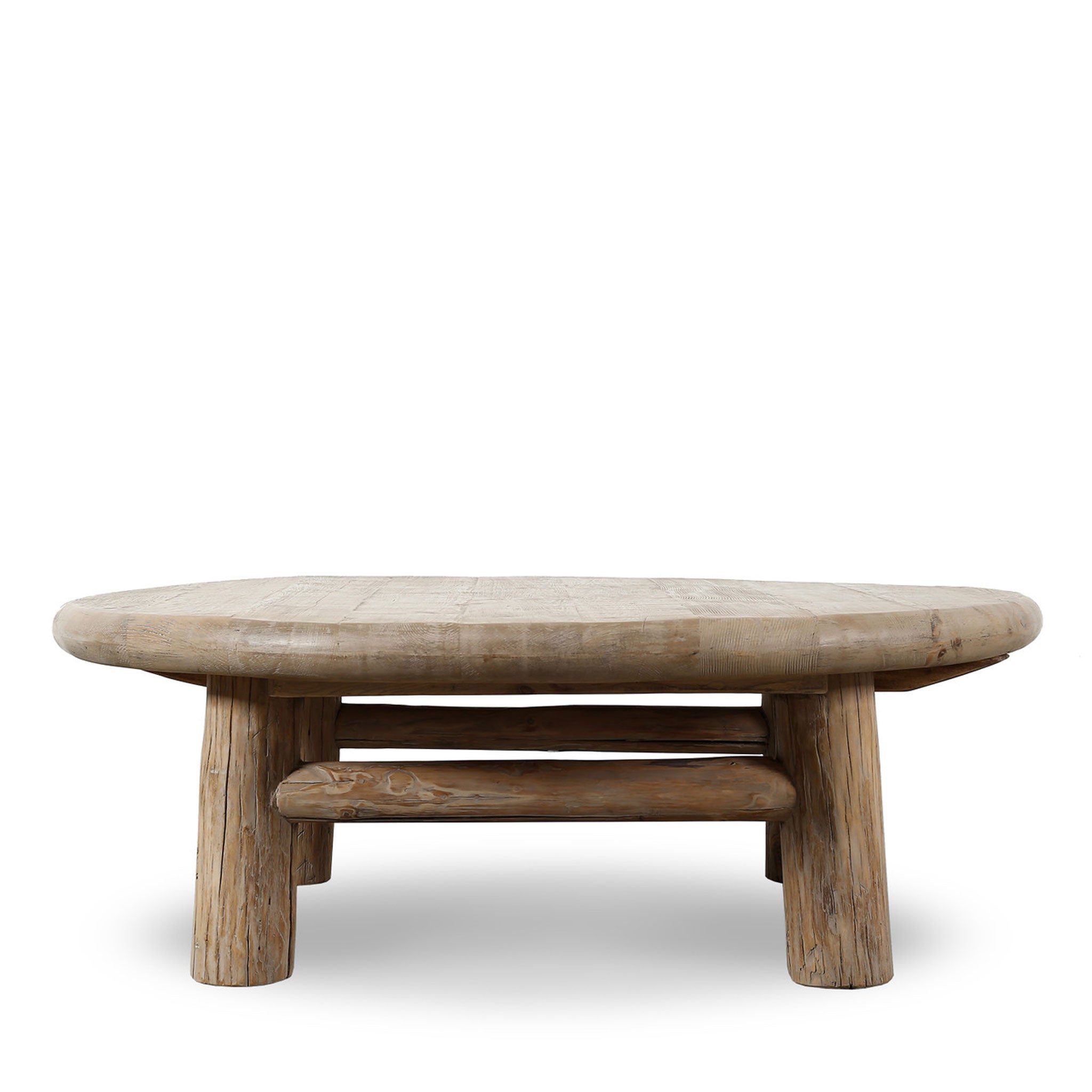 Table basse ronde Emy, aspect naturel vieilli