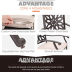 MAISON ARTS Cast Aluminum Dining Chairs/Patio Dining Set with Round Dining Table & 6 Cast Aluminum Patio Chairs