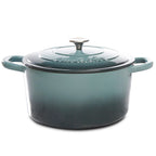 Cocotte ronde en fonte de 7 litres, couleur frêne