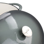 Cocotte ovale en fonte émaillée de 7 litres, couleur Nuage d'orage
