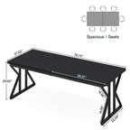 Bureau de direction de 70,8 pouces, grand bureau d'ordinateur, poste de travail