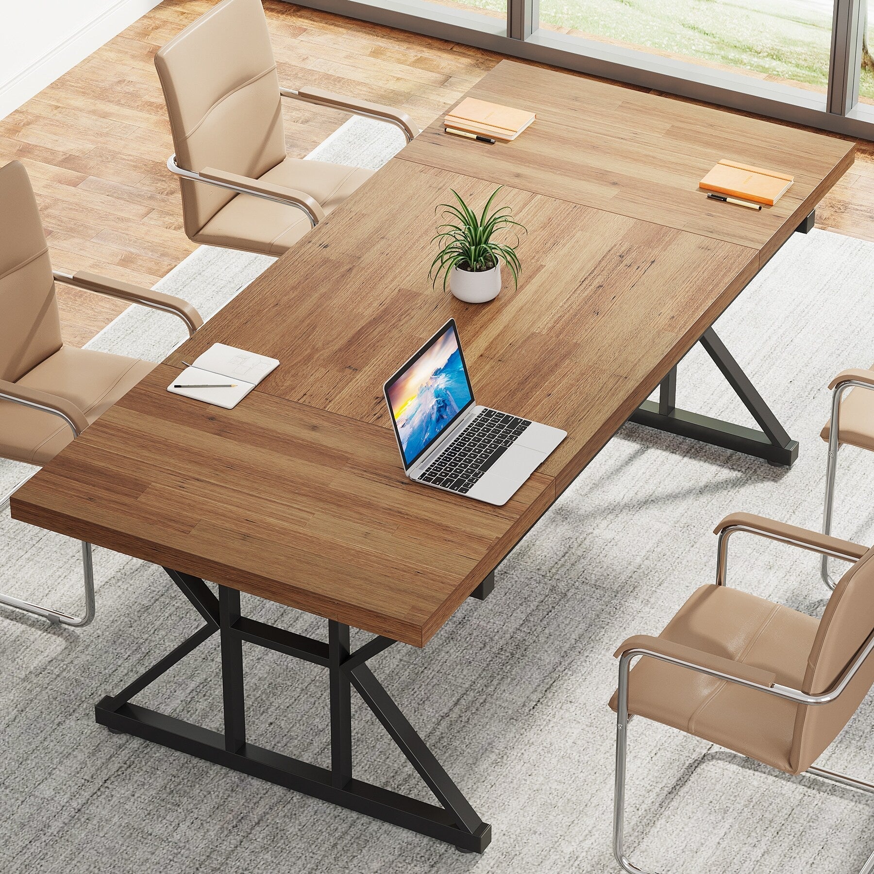 Bureau de direction de 70,8 pouces, grand bureau d'ordinateur, poste de travail